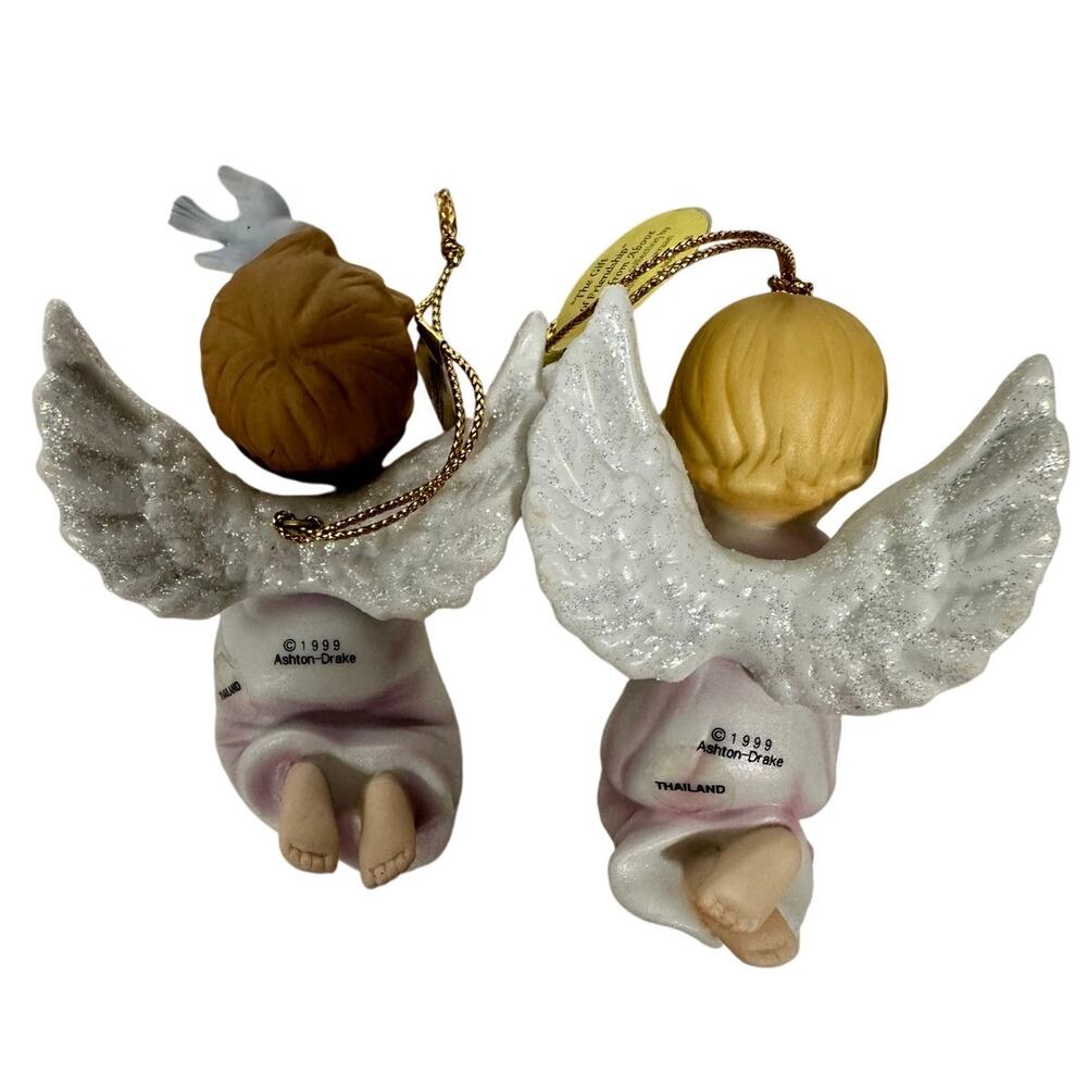 Ashton Drake Vintage 1998 1999 Gifts from Above Angel Cherub Ornaments -Set of 8 - Picture 13 of 14